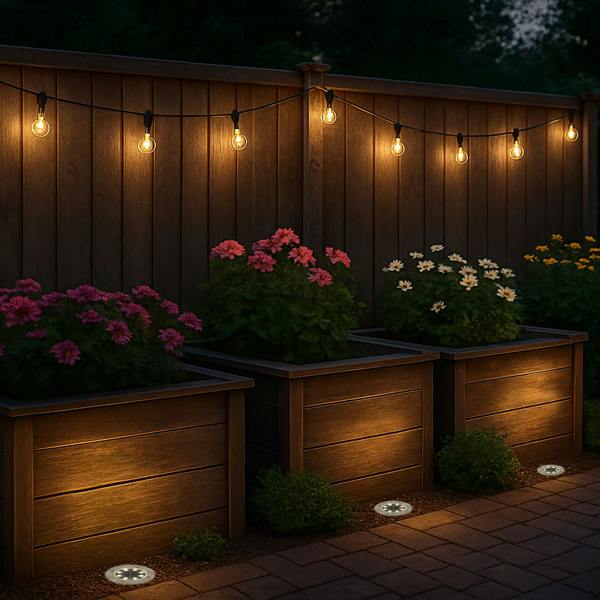 Gardenwize Pack of 4 Solar Deck Lights – White LED Outdoor Lights