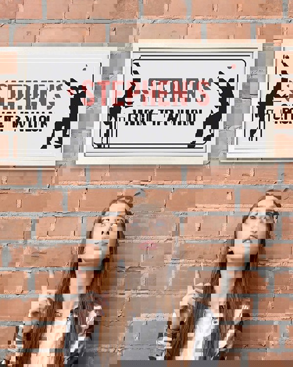 Personalised Cricket Pavilion Wall Art - Framed Print for Sports Fans