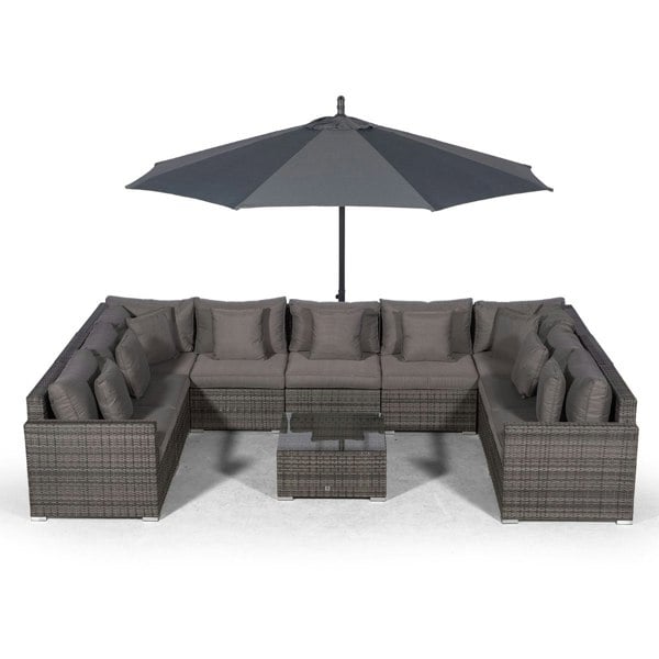 Giardino Havana 9 Seat Rattan Sofa Conversation Set with Coffee Table