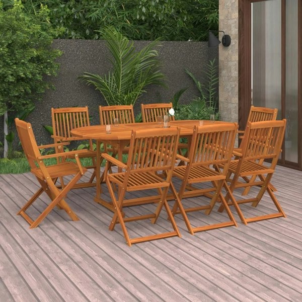 Berkfield 9 Piece Garden Dining Set Solid Acacia Wood