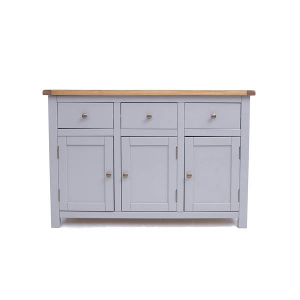 Cabinet Bits Mirano Grey 3 Drawer 3 Door Sideboard Brass Knob