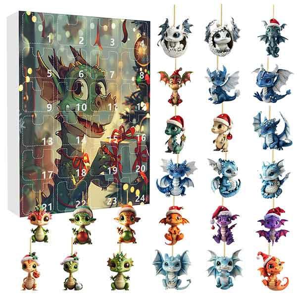 Leaper Christmas Calendar Blind Box Acrylic Cartoon Dragon Ornament