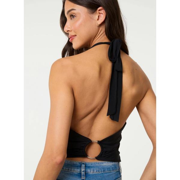 Pink Vanilla Ring Back Slinky Halter Top