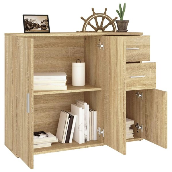 Berkfield Sideboard Sonoma Oak 91x29.5x75 cm Engineered Wood