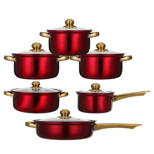 Havendro 12PCS Induction Non Stick Stainless Steel Cookware Cooking Pot Pan