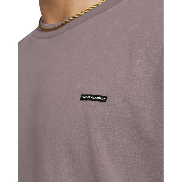 Under Armour Mens Washed Logo Oversized T-Shirt - Gray Dawn - 
