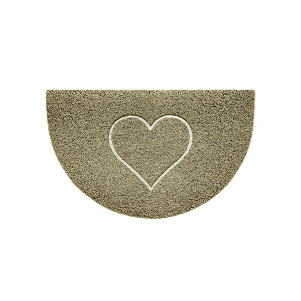Nicoman Heart Embossed Halfmoon Indoor/Sheltered Outdoor Spaghetti Doormat