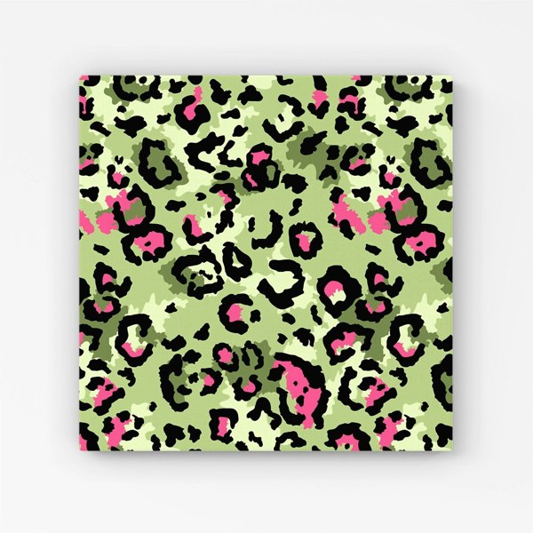 Warren Reed Green And Pink Leopard Print Canvas