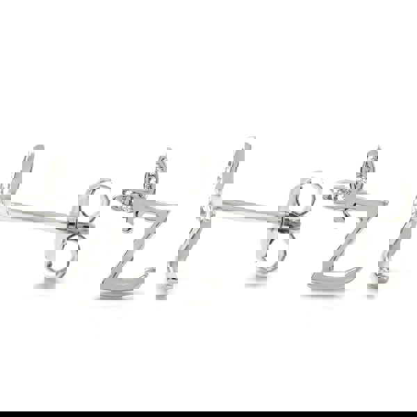 Say It With Winged Initial Earrings - Sterling Silver