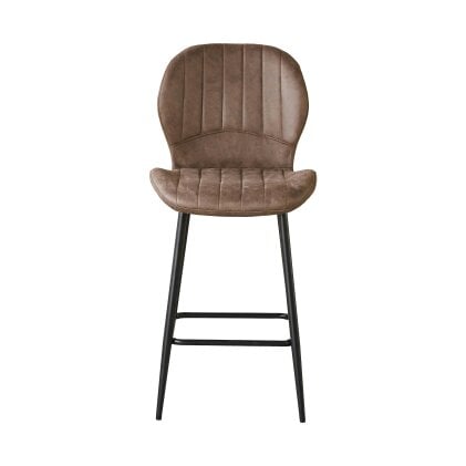 Outdoor Living Jaydn Distressed Leather Comfort Bar Stools