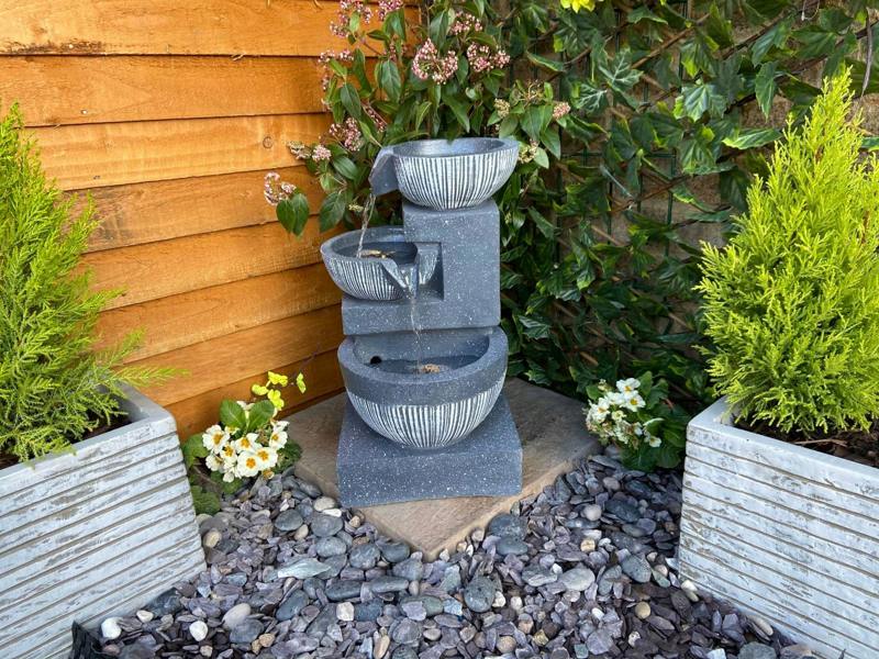 Tranquillity Water Features 3 Bowl Pour Contemporary Water Feature