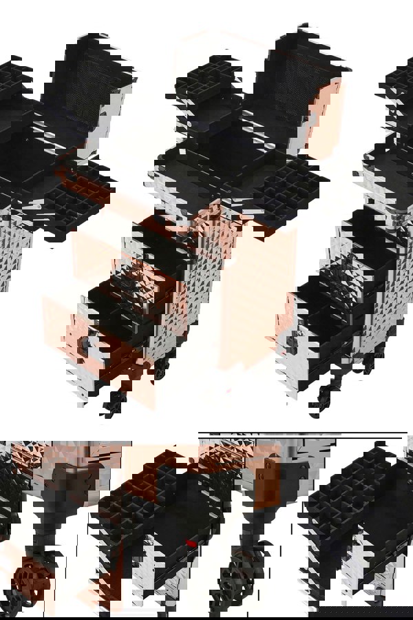 Living and Home 3 in 1 Rolling Cosmetic Train Case Trolley Case for Hairdressing Beauty