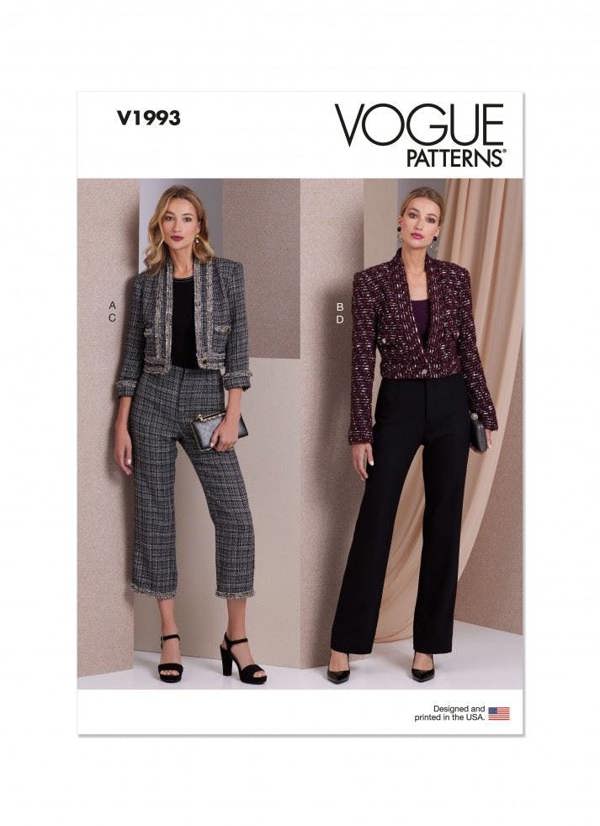 Vogue Sewing Pattern 1993, Jackets, Trousers, Suits for Women, H5 (6-8-10-12-14) - Intermediate