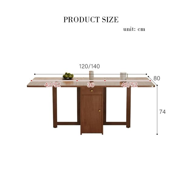 Salgado Folding Dining Table With Storage, Solid Wood with small fold away dining table