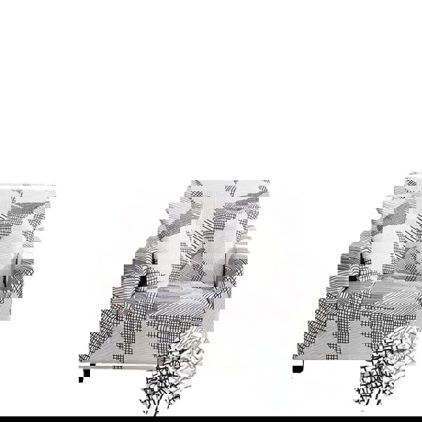 Anyhouz Anyseat 1 Seater Sofa Cover White Geometric Style and Protection For Living Room Sofa Chair Elastic Stretchable Slipcover