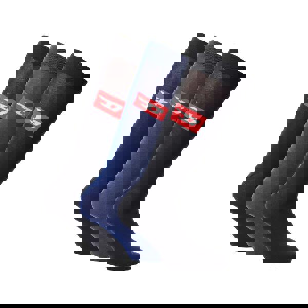 Diesel Unisex Adult Skm Socks (Pack of 3) - Black/Blue - 