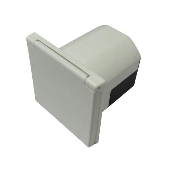 Mains Hook Up Inlet Socket 240V (White Flush Fitting Caravan 3 Pin Electric Connector)