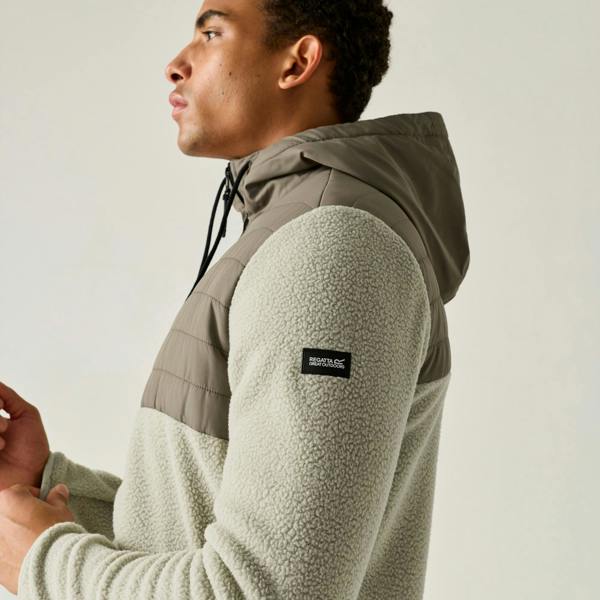 Regatta Mens Frankie Two Tone Borg Fleece Hybrid Jacket - Abbeystone/Smokey Olive