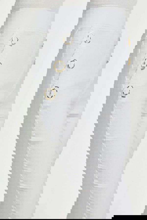 Mudflower Button Detailed Bengaline Stretch Trousers