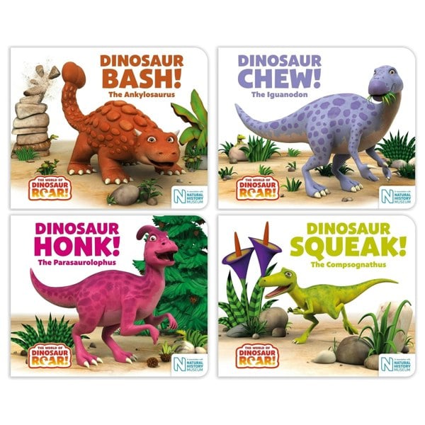 The World of Dinosaur Roar 9-12 Set Dinosaur Honk, Dinosaur Squeak, Dinosaur Bash, Dinosaur Chew