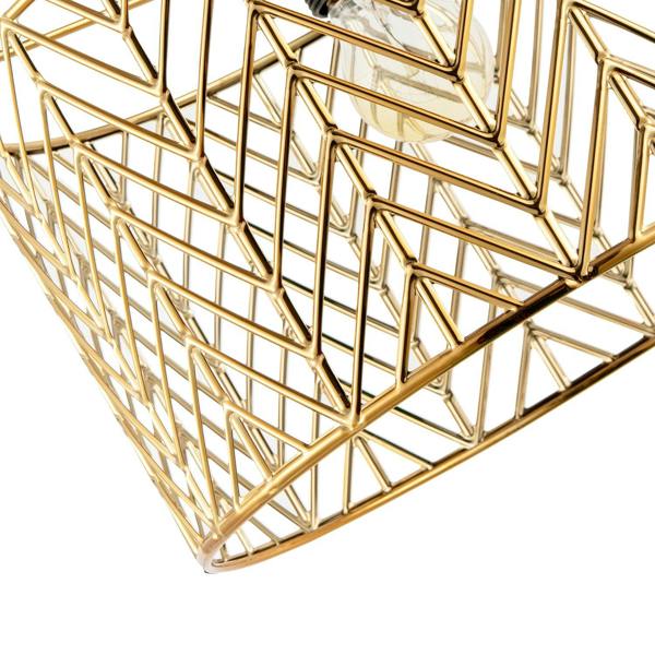 Art Deco Zig Zag Design Pendant Light Shade in Polished Gold Plating Image 5