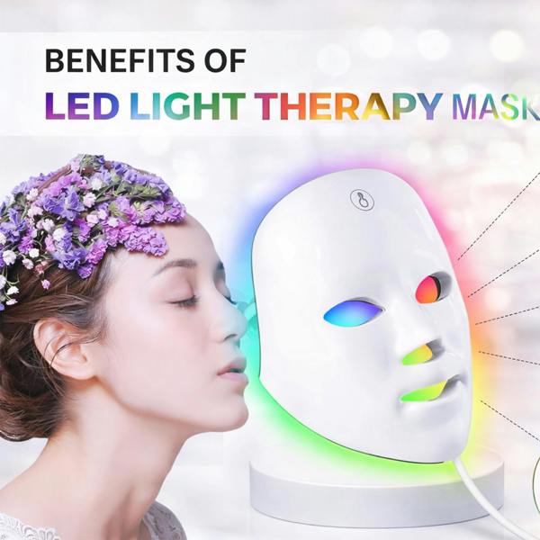 Dragodirect LED Light Therapy Face Mask 7 Colors for Clear Skin and Anti Aging