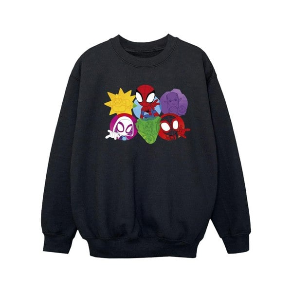 Marvel Girls Spidey And His Amazing Friends Faces Sweatshirt - Black