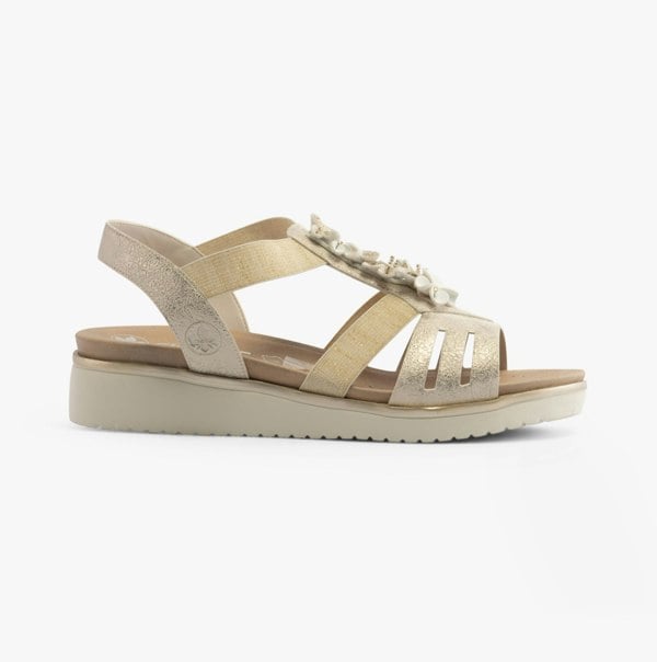 Rieker V3788-60 Womens Sandals - Beige