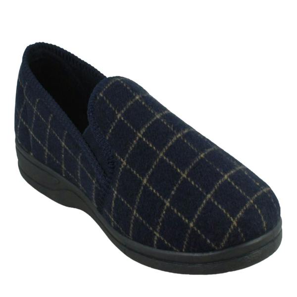 Spot On Mens Spot On Checked Upper Gusset Slipper Jaydon