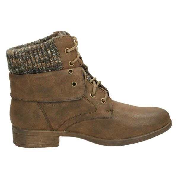 Spot On Ladies Spot On Mid Heel Lace Up Ankle Boots