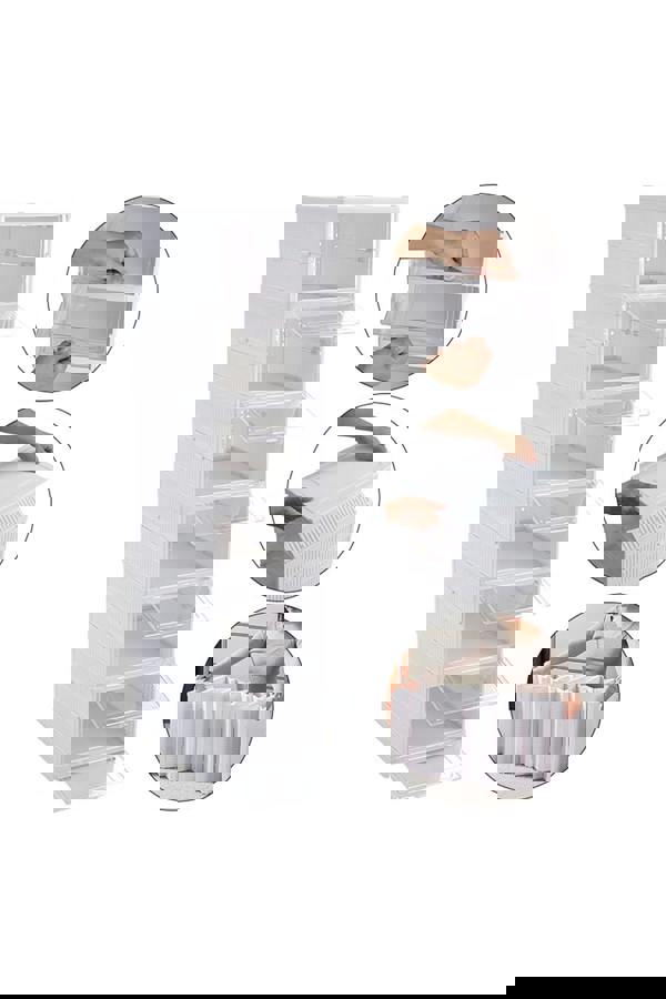 Living and Home 6-tier Shoe Organizer Storage Box Portable Folding Shoe Rack for Closet 25.7*34.7cm