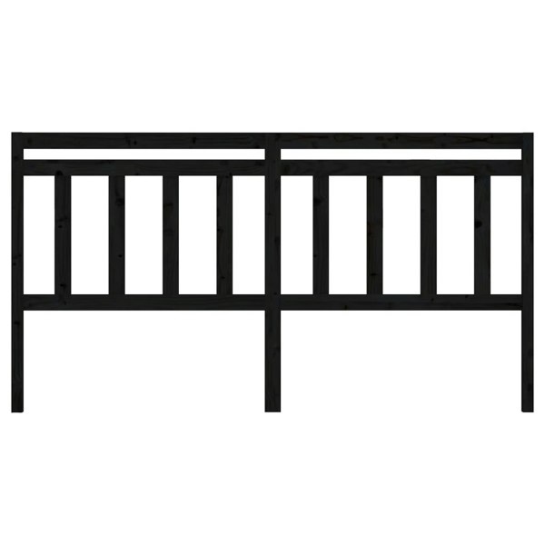 Berkfield Bed Headboard Black 186x4x100 cm Solid Wood Pine