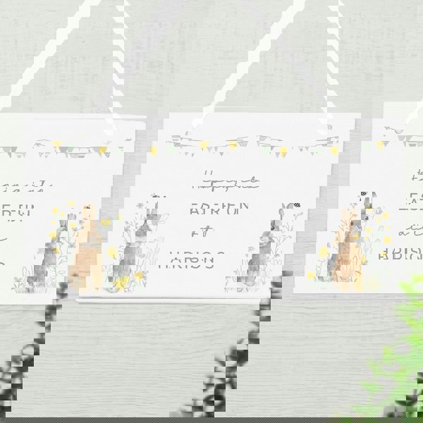 Personalised Memento Company Personalised Spring Bunny Wooden Sign