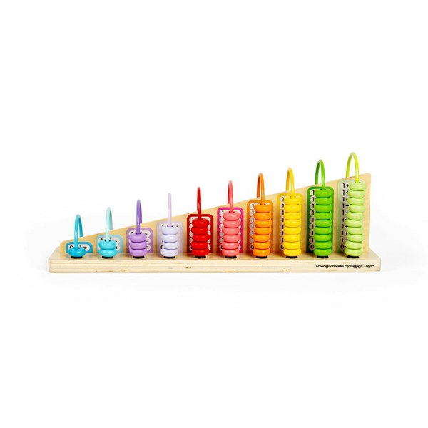 Bigjigs Toys Wooden Colourful Rainbow Counting Abacus