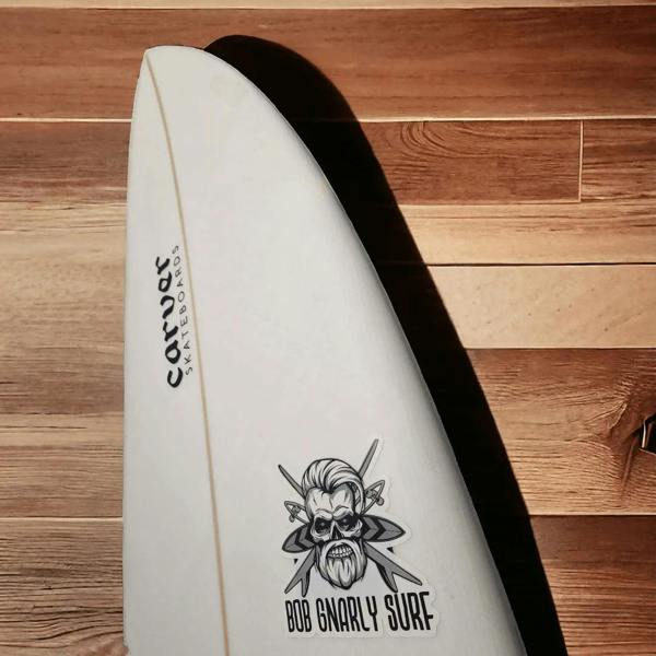 Bob Gnarly Surf Board Sticker