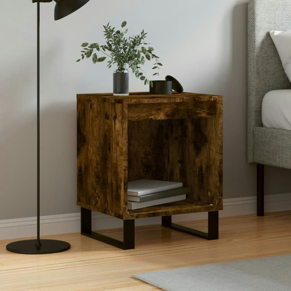 Berkfield Bedside Cabinet Smoked Oak 40x35x50 cm Engineered Wood