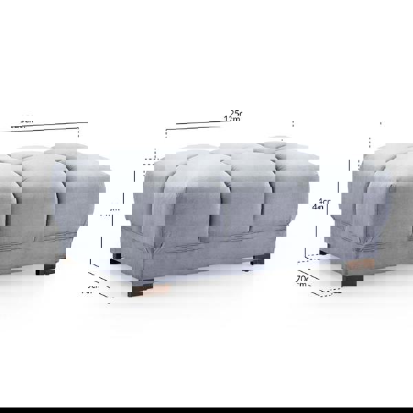 Furnishings For Less Zura Plush Velvet Large Footstool Sofa Accessory | Cream, Grey or Mocha