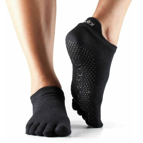 Toesox Unisex Adult Low Rise Toe Socks - Black