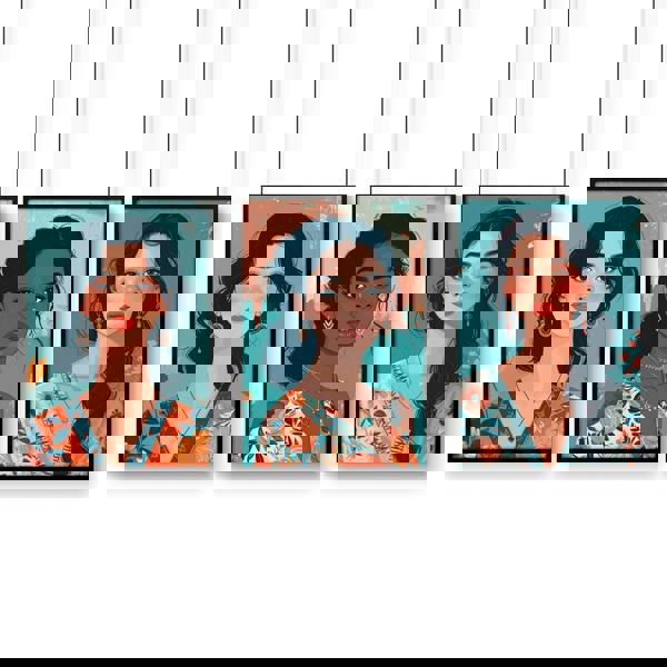 Artwork For Living Room Walls | Set of 3 Boho Women Wall art Prints