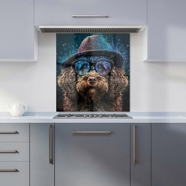 Warren Reed - Designer Labradoodle Dog With Glasses Splashart Kitchen Splashback