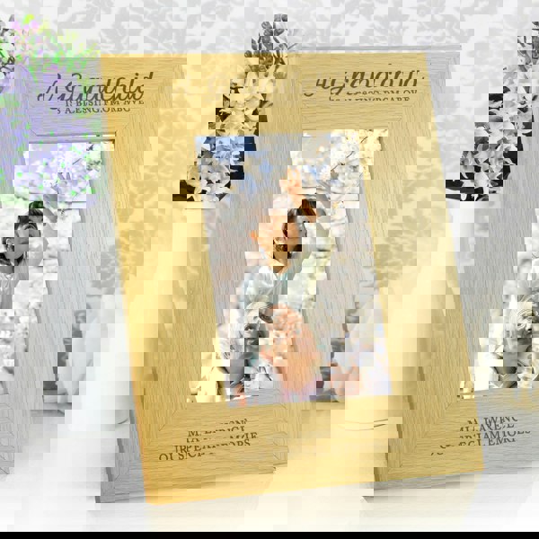 Personalised Memento Company Personalised A Grandchild Is A Blessing 6x4 Oak Finish Photo Frame