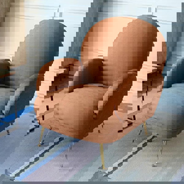 Juno Armchair, Brown Velvet-Weilai Concept-Weilai Concept