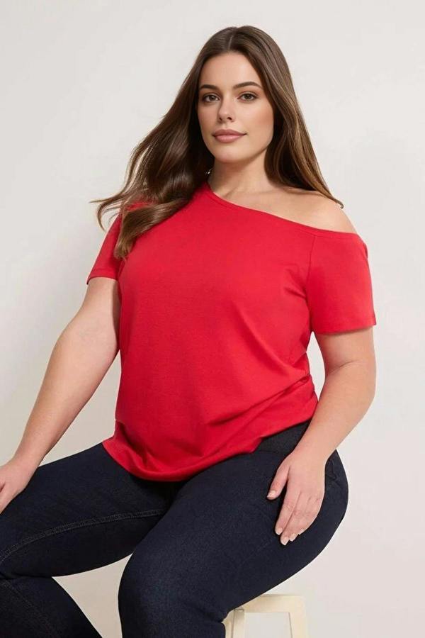 WOVCOR Off-Shoulder Detail 100% Cotton Knitted Blouse