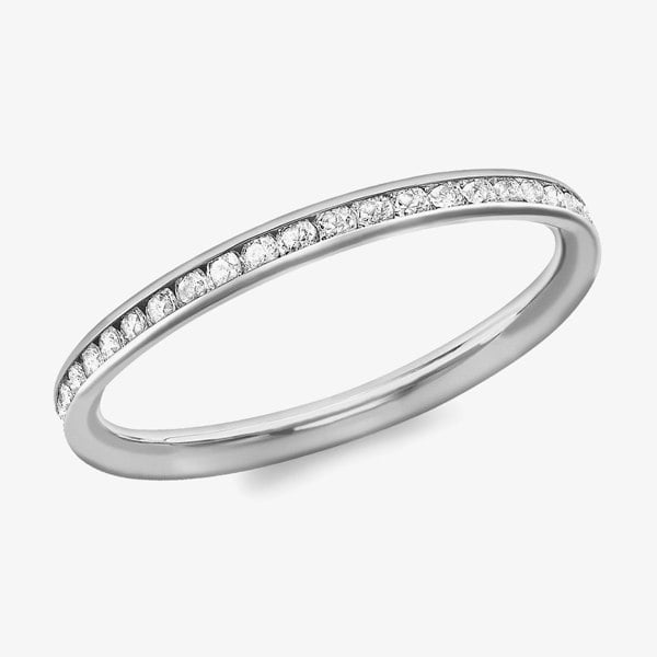 T. H. Baker 9ct White Gold 2mm Crystal-Set Eternity Ring 5.84.9069
