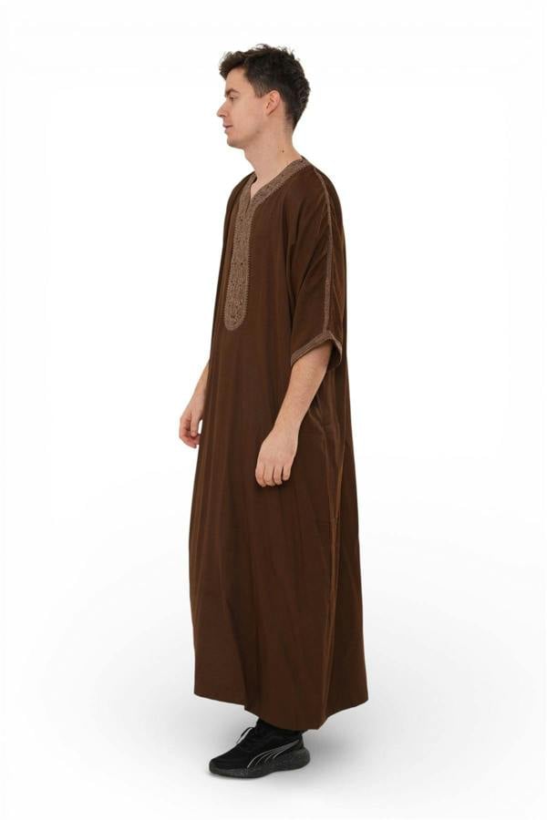 Infinity Leather Men's Ramadan Moroccan Thobe Robe Djellaba Gandoura Eid Jubba- HM67