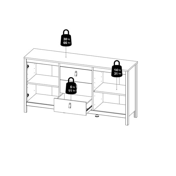 Furniture To Go Madrid Sideboard 2 Doors + 3 Drawers in Cashmere