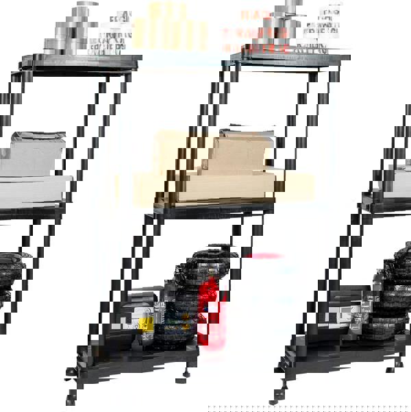 Gr8 Home Black 3 Tier Plastic Shelving Unit Storage Racking Shelves Garage Warehouse Shed