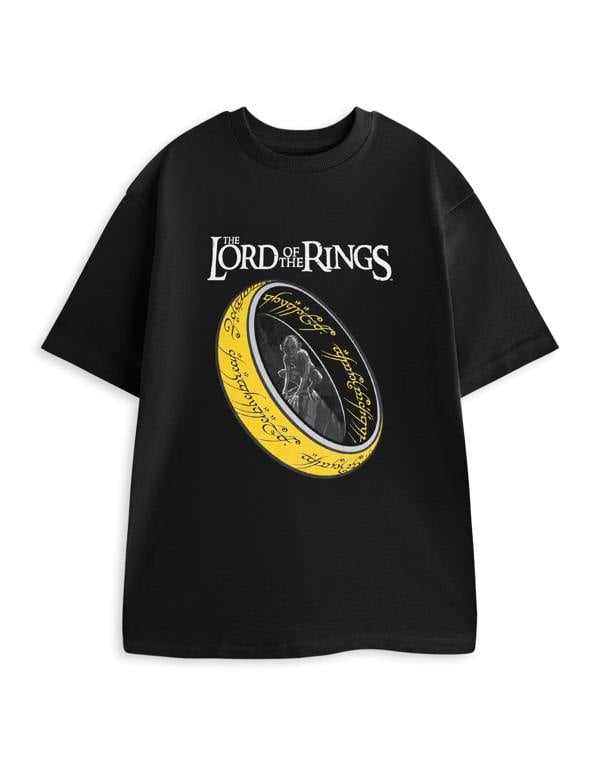Lord Of The Rings Unisex Black The Rings Short Sleeved T-Shirt