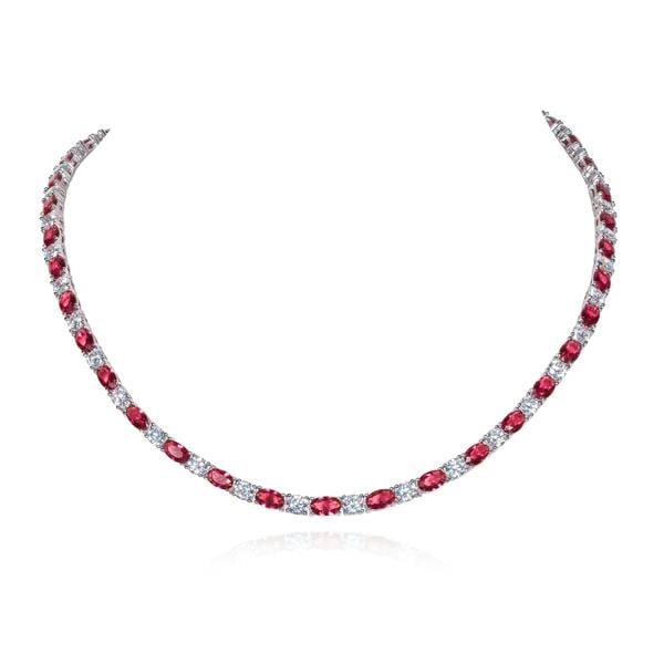 namana Red Tennis Necklace for Women in 925 Sterling Silver