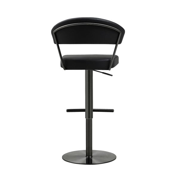 Furniture Edit Cosmo Black Performance Vegan Leather on Black Steel Barstool